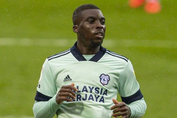 BLACKBURN, ENGLAND - Saturday, October 3, 2020: Cardiff City's Sheyi Ojo during the Football League Championship match between Blackburn Rovers FC and Cardiff City FC at Ewood Park. The game ended in a 0-0 draw. (Pic by David Rawcliffe/Propaganda)