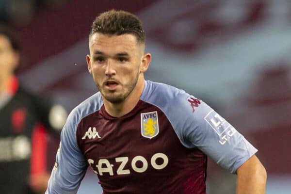 BIRMINGHAM, ENGLAND - Sunday, October 4, 2020: Aston Villa's John McGinn during the FA Premier League match between Aston Villa FC and Liverpool FC at Villa Park. The game was played behind closed doors due to the UK government’s social distancing laws during the Coronavirus COVID-19 Pandemic. Aston Villa won 7-2. (Pic by David Rawcliffe/Propaganda)