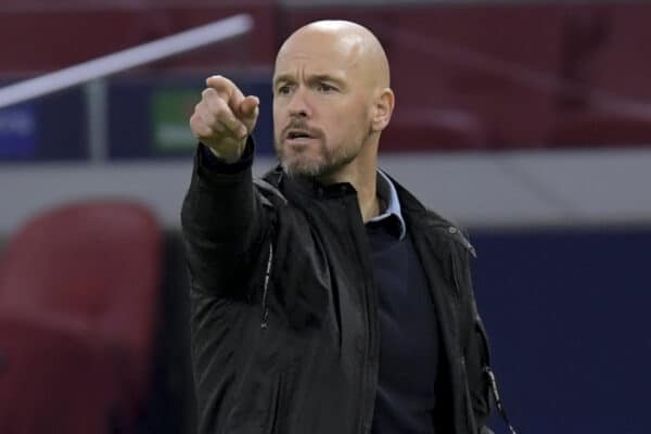 AMSTERDAM, THE NETHERLANDS - Wednesday, October 21, 2020: Ajax's head coach Erik Ten Hag during the opening UEFA Champions League Group D match between AFC Ajax and Liverpool FC at the Johan Cruijff ArenA. (Pic by Gerrit van Keulen/Orange Pictures via Propaganda)