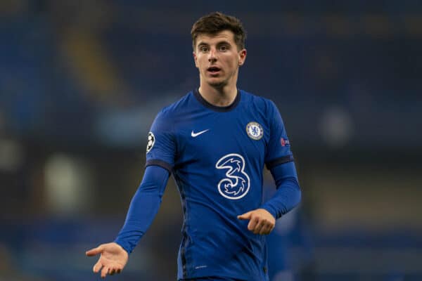 LONDON, ENGLAND - Wednesday, November 4, 2020: Chelsea's Mason Mount during the UEFA Champions League Group E match between Chelsea FC and Rennes FC at Stamford Bridge. Chelsea won 3-0. (Pic by David Rawcliffe/Propaganda)