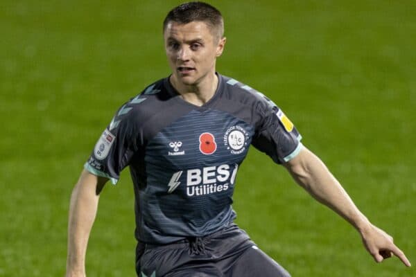 BIRSTOL, ENGLAND - Saturday, November 14, 2020: Fleetwood Town's Jordan Rossiter during the English Football League One match between Bristol Rovers FC and Fleetwood Town FC at the Memorial Stadium. Fleetwood Town won 4-1. (Pic by David Rawcliffe/Propaganda)