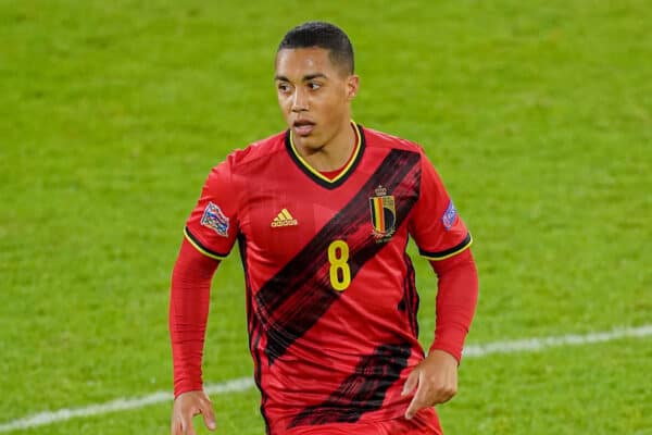 LEUVEN, BELGIUM - Sunday, November 15, 2020: Belgium's Youri Tielemans during the UEFA Nations League Group Stage League A Group 2 match between England and Belgium at Den Dreef. Belgium won 2-0. (Pic by Jeroen Meuwsen/Orange Pictures via Propaganda)