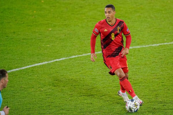 LEUVEN, BELGIUM - Sunday, November 15, 2020: Belgium's Youri Tielemans during the UEFA Nations League Group Stage League A Group 2 match between England and Belgium at Den Dreef. Belgium won 2-0. (Pic by Jeroen Meuwsen/Orange Pictures via Propaganda)