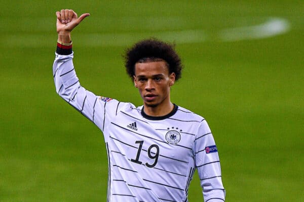 SEVILLE, SPAIN - Tuesday, November 17, 2020: Leroy Sane of Germany during the UEFA Nations League match between Spain and Germany at Estadio La Cartuja de Sevilla. (Photo by Pablo Morano/Orange Pictures via Propaganda)