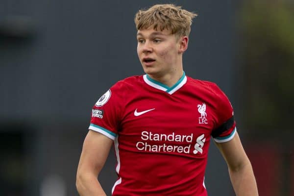 KIRKBY, ENGLAND - Saturday, November 21, 2020: Liverpool's Paul Glatzel during the Premier League 2 Division 1 match between Liverpool FC Under-23's and Southampton FC Under-23's at the Liverpool Academy. The game ended in a goalless draw. (Pic by David Rawcliffe/Propaganda)