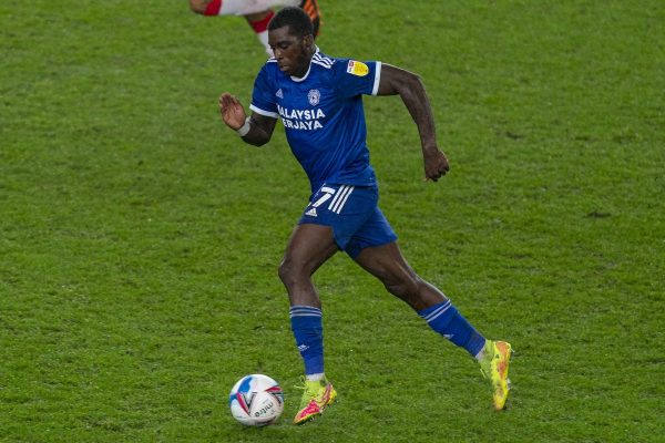 STOKE-ON-TRENT, ENGLAND - Tuesday, December 8, 2020: Cardiff City's Sheyi Ojo during the Football League Championship match between Stoke City FC and Cardiff City FC at the Bet365 Stadium. Cardiff City won 2-1. (Pic by David Rawcliffe/Propaganda)