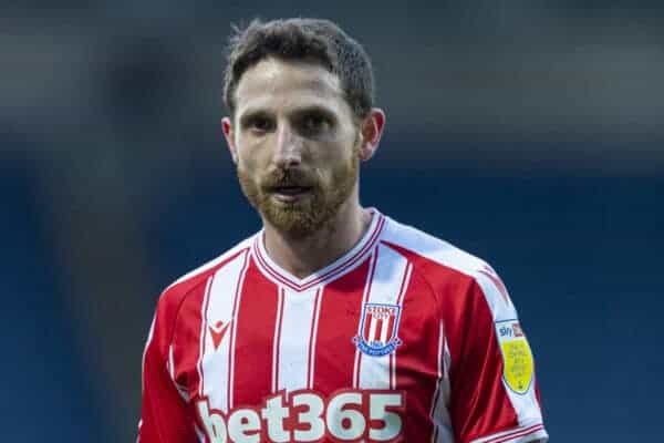 BLACKBURN, ENGLAND - Saturday, January 16, 2021: Stoke City's Joe Allen during the Football League Championship match between Blackburn Rovers FC and Stoke City FC at Ewood Park. The game ended in a 1-1 draw. (Pic by David Rawcliffe/Propaganda)