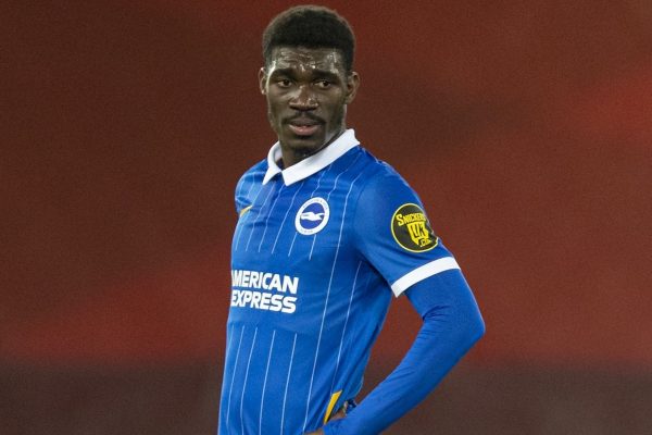 LIVERPOOL, ENGLAND - Wednesday, February 3, 2021: Brighton & Hove Albion's Yves Bissouma during the FA Premier League match between Liverpool FC and Brighton & Hove Albion FC at Anfield. Brighton & Hove Albion won 1-0. (Pic by David Rawcliffe/Propaganda)