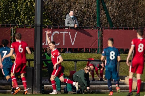 KIRKBY, ENGLAND - Saturday, February 27, 2021: Liverpool's Steve Heighway during the Premier League 2 Division 1 match between Liverpool FC Under-23's and Arsenal FC Under-23's at the Liverpool Academy. (Pic by David Rawcliffe/Propaganda)