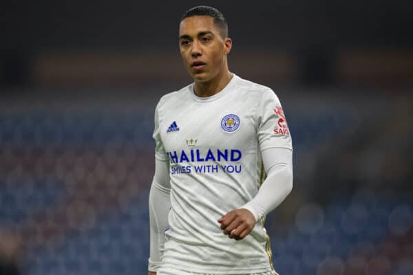 BURNLEY, ENGLAND - Wednesday, March 3, 2021: Leicester City's Youri Tielemans during the FA Premier League match between Burnley FC and Leicester City FC at Turf Moor. The game ended in a 1-1 draw. (Pic by David Rawcliffe/Propaganda)