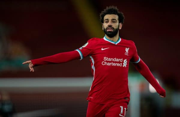 LIVERPOOL, ENGLAND - Thursday, March 4, 2021: Liverpool's Mohamed Salah during the FA Premier League match between Liverpool FC and Chelsea FC at Anfield. Chelsea won 1-0 condemning Liverpool to their fifth consecutive home defeat for the first time in the club’s history. (Pic by David Rawcliffe/Propaganda)