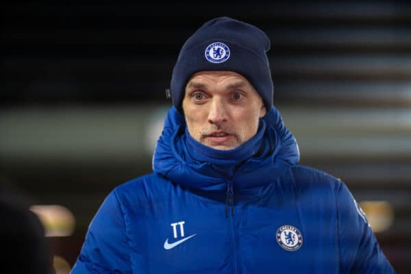 LIVERPOOL, ENGLAND - Thursday, March 4, 2021: Chelsea's manager Thomas Tuchel is interviewed after the FA Premier League match between Liverpool FC and Chelsea FC at Anfield. Chelsea won 1-0 condemning Liverpool to their fifth consecutive home defeat for the first time in the club’s history. (Pic by David Rawcliffe/Propaganda)