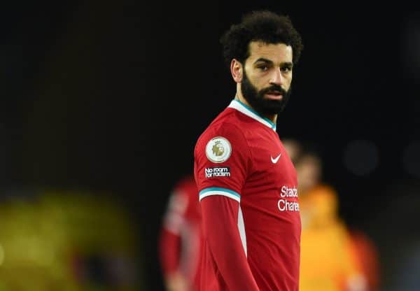 WOLVERHAMPTON, ENGLAND - Monday, March 15, 2021: Liverpool's Mohamed Salah during the FA Premier League match between Wolverhampton Wanderers FC and Liverpool FC at Molineux Stadium. Liverpool won 1-0. (Pic by Propaganda)