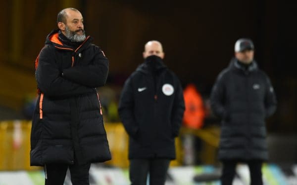 WOLVERHAMPTON, ENGLAND - Monday, March 15, 2021: Wolverhampton Wanderers' manager Nuno Espírito Santo during the FA Premier League match between Wolverhampton Wanderers FC and Liverpool FC at Molineux Stadium. Liverpool won 1-0. (Pic by Propaganda)