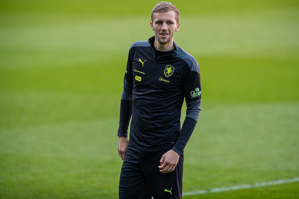 CARDIFF, WALES - Monday, March 29, 2021: Czech Republic's Tomáš Sou?ek during a training session at the Cardiff City Stadium ahead of the FIFA World Cup Qatar 2022 Qualifying Group E game against Wales. (Pic by David Rawcliffe/Propaganda)