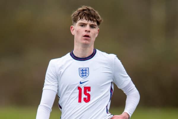 CARDIFF, WALES - Monday, March 29, 2021: England's Alex Scott during an Under-18 international friendly match between Wales and England at Leckwith Stadium. England won 2-0. (Pic by David Rawcliffe/Propaganda)