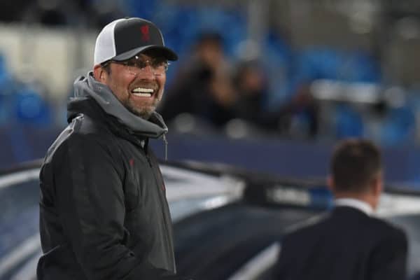 MADRID, SPAIN - Tuesday, April 6, 2021: Liverpool's manager Jürgen Klopp during the UEFA Champions League Quarter-Final 1st Leg game between Real Madird CF and Liverpool FC at the Estadio Alfredo Di Stefano. (Pic by Propaganda)