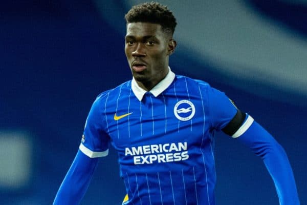 BRIGHTON & HOVE, ENGLAND - Monday, April 12, 2021: Brighton & Hove Albion's Yves Bissouma during the FA Premier League match between Brighton & Hove Albion FC and Everton FC at the AMEX Stadium. The game ended in a 0-0 draw. (Pic by David Rawcliffe/Propaganda)