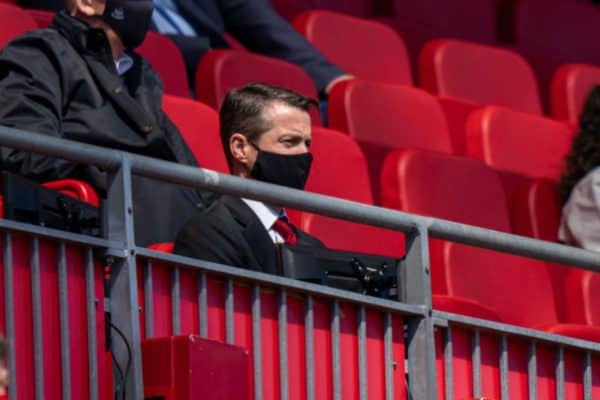 LIVERPOOL, ENGLAND - Saturday, April 24, 2021: Liverpool's Chief-Executive Billy Hogan during the FA Premier League match between Liverpool FC and Newcastle United FC at Anfield. (Pic by David Rawcliffe/Propaganda)