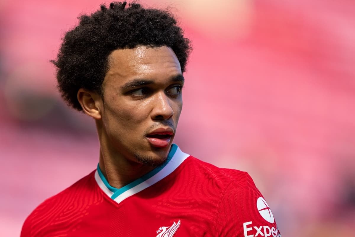 LIVERPOOL, ENGLAND - Saturday, April 24, 2021: Liverpool's Trent Alexander-Arnold during the FA Premier League match between Liverpool FC and Newcastle United FC at Anfield. (Pic by David Rawcliffe/Propaganda)