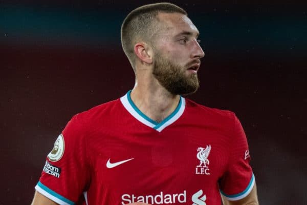 LIVERPOOL, ENGLAND - Saturday, May 8, 2021: Liverpool's Nathaniel Phillips during the FA Premier League match between Liverpool FC and Southampton FC at Anfield. Liverpool won 2-0. (Pic by David Rawcliffe/Propaganda)