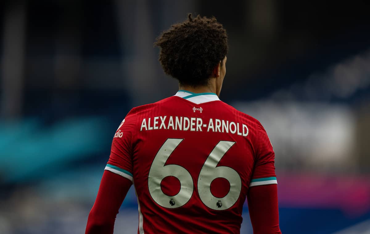 WEST BROMWICH, ENGLAND - Sunday, May 16, 2021: Liverpool's Trent Alexander-Arnold during the FA Premier League match between West Bromwich Albion FC and Liverpool FC at The Hawthorns. (Pic by David Rawcliffe/Propaganda)
