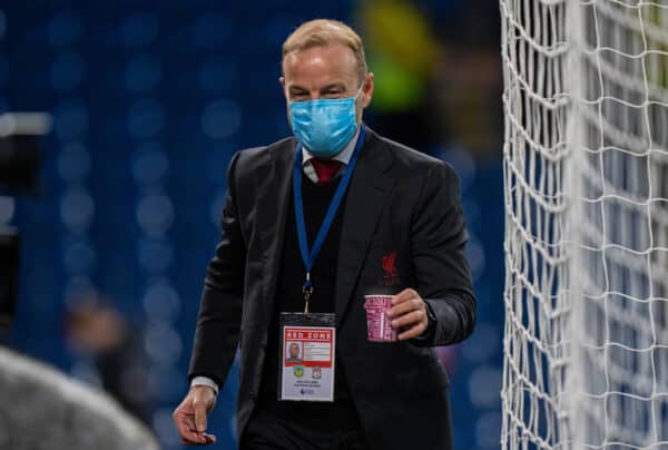 BURNLEY, ENGLAND - Wednesday, May 19, 2021: Liverpool's player liaison officer Ray Haughan during the FA Premier League match between Burnley FC and Liverpool FC at Turf Moor. Liverpool won 3-0. (Pic by David Rawcliffe/Propaganda)