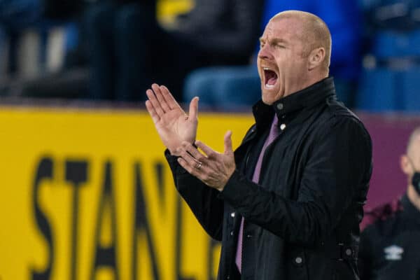 BURNLEY, ENGLAND - Wednesday, May 19, 2021: Burnley's manager Sean Dyche during the FA Premier League match between Burnley FC and Liverpool FC at Turf Moor. Liverpool won 3-0. (Pic by David Rawcliffe/Propaganda)