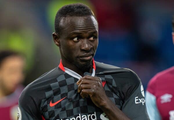 BURNLEY, ENGLAND - Wednesday, May 19, 2021: Liverpool's Sadio Mané during the FA Premier League match between Burnley FC and Liverpool FC at Turf Moor. Liverpool won 3-0. (Pic by David Rawcliffe/Propaganda)