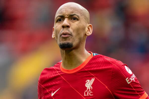 LIVERPOOL, ENGLAND - Sunday, May 23, 2021: Liverpool's Fabio Henrique Tavares 'Fabinho' during the final FA Premier League match between Liverpool FC and Crystal Palace FC at Anfield. Liverpool won 2-0 and finished 3rd in the table. (Pic by David Rawcliffe/Propaganda)