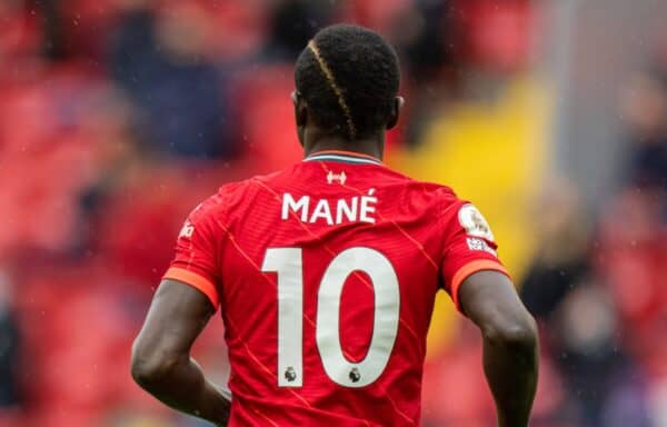 LIVERPOOL, ENGLAND - Sunday, May 23, 2021: Liverpool's Sadio Mané during the final FA Premier League match between Liverpool FC and Crystal Palace FC at Anfield. Liverpool won 2-0 and finished 3rd in the table. (Pic by David Rawcliffe/Propaganda)