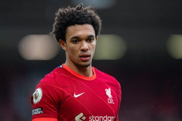 LIVERPOOL, ENGLAND - Sunday, May 23, 2021: Liverpool's Trent Alexander-Arnold during the final FA Premier League match between Liverpool FC and Crystal Palace FC at Anfield. Liverpool won 2-0 and finished 3rd in the table. (Pic by David Rawcliffe/Propaganda)