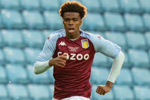 BIRMINGHAM, ENGLAND - Monday, May 24, 2021: Aston Villa's Carney Chukwuemeka during the FA Youth Cup Final match between Aston Villa FC Under-18's and Liverpool FC Under-18's at Villa Park. Aston Villa won 2-1. (Pic by David Rawcliffe/Propaganda)