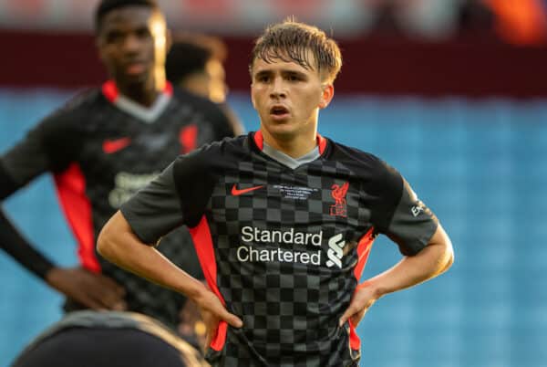 BIRMINGHAM, ENGLAND - Monday, May 24, 2021: Liverpool's James Norris during the FA Youth Cup Final match between Aston Villa FC Under-18's and Liverpool FC Under-18's at Villa Park. Aston Villa won 2-1. (Pic by David Rawcliffe/Propaganda)