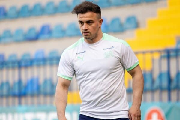 BAKU, AZERBAIJAN - Tuesday, June 8, 2021: Switzerland's Xherdan Shaqiri during a training session at the Dalga Arena on day one of their UEFA Euro 2020 tournament. (Pic by David Rawcliffe/Propaganda)