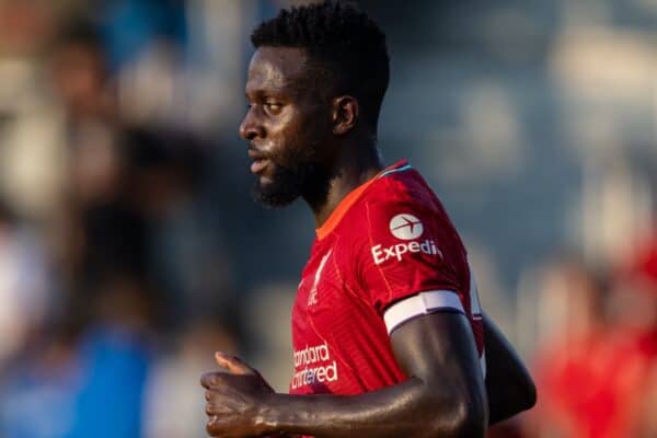 GRÖDIG, AUSTRIA - Friday, July 23, 2021: Liverpool's Divock Origi during a pre-season friendly match between Liverpool FC and FSV Mainz 05 at the Greisbergers Betten-Arena. (Pic by Jürgen Faichter/Propaganda)