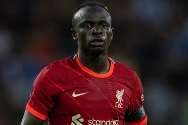 INNSBRUCK, AUSTRIA - Thursday, July 29, 2021: Liverpool's Sadio Mané during a pre-season friendly match between Liverpool FC and Hertha BSC at the Tivoli Stadion. Liverpool lost 4-3. (Pic by Jürgen Faichter/Propaganda)