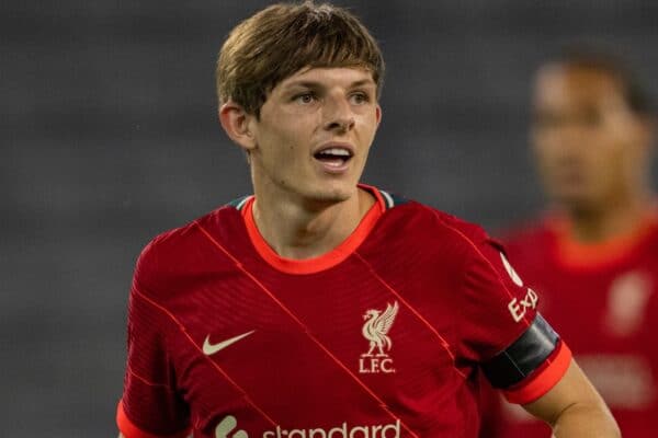 INNSBRUCK, AUSTRIA - Thursday, July 29, 2021: Liverpool's Leighton Clarkson during a pre-season friendly match between Liverpool FC and Hertha BSC at the Tivoli Stadion. Liverpool lost 4-3. (Pic by Jürgen Faichter/Propaganda)