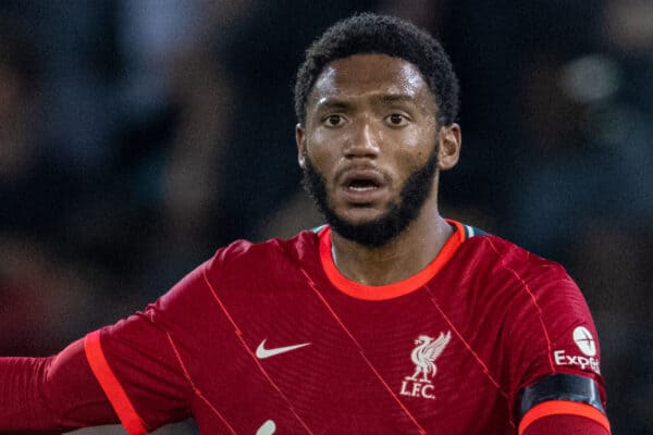 INNSBRUCK, AUSTRIA - Thursday, July 29, 2021: Liverpool's Joe Gomez during a pre-season friendly match between Liverpool FC and Hertha BSC at the Tivoli Stadion. (Pic by Jürgen Faichter/Propaganda)