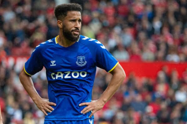 MANCHESTER, ENGLAND - Saturday, August 7, 2021: Everton's Andros Townsend during a pre-season friendly match between Manchester United FC and Everton FC at Old Trafford. (Pic by David Rawcliffe/Propaganda)