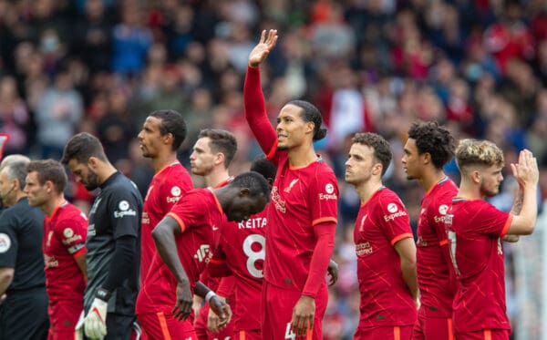 Anfield, matchday lineup, Salah (Pic by David Rawcliffe/Propaganda)