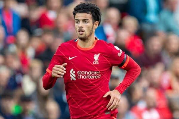 LIVERPOOL, ENGLAND - Monday, August 9, 2021: Liverpool's Curtis Jones during a pre-season friendly match between Liverpool FC and Club Atlético Osasuna at Anfield. (Pic by David Rawcliffe/Propaganda)