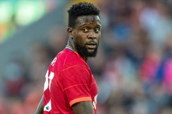 LIVERPOOL, ENGLAND - Monday, August 9, 2021: Liverpool's Divock Origi during a pre-season friendly match between Liverpool FC and Club Atlético Osasuna at Anfield. (Pic by David Rawcliffe/Propaganda)