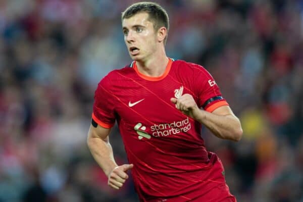 LIVERPOOL, ENGLAND - Monday, August 9, 2021: Liverpool's Ben Woodburn during a pre-season friendly match between Liverpool FC and Club Atlético Osasuna at Anfield. (Pic by David Rawcliffe/Propaganda)