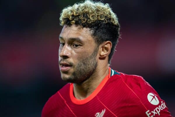 LIVERPOOL, ENGLAND - Monday, August 9, 2021: Liverpool's Alex Oxlade-Chamberlain during a pre-season friendly match between Liverpool FC and Club Atlético Osasuna at Anfield. (Pic by David Rawcliffe/Propaganda)