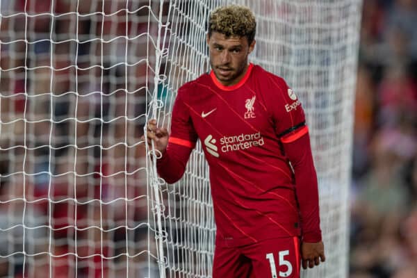 LIVERPOOL, ENGLAND - Monday, August 9, 2021: Liverpool's Alex Oxlade-Chamberlain during a pre-season friendly match between Liverpool FC and Club Atlético Osasuna at Anfield. (Pic by David Rawcliffe/Propaganda)