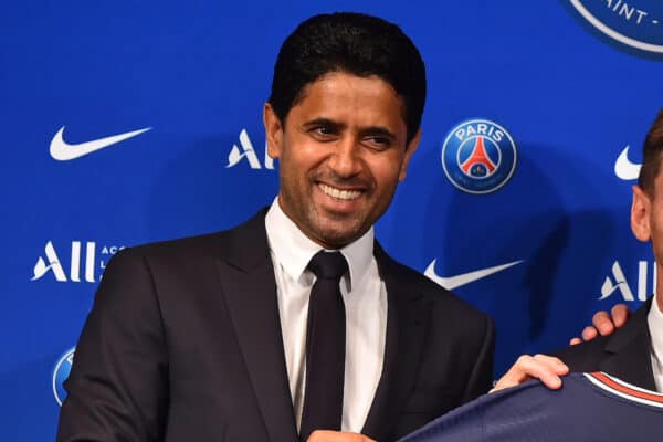 PARIS, FRANCE - Wednesday, August 11, 2021: Lionel Messi signs for Paris Saint-Germain Football Club from FC Barcelona, pictured at the Parc des Princes. (©PSG)