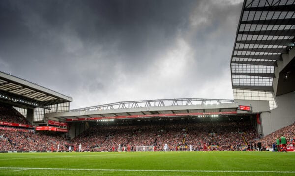 LIVERPOOL, ENGLAND - Saturday, August 21, 2021: A general view of the Spion Kop during the FA Premier League match between Liverpool FC and Burnley FC at Anfield. Liverpool won 2-0. (Pic by David Rawcliffe/Propaganda)