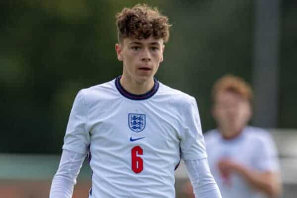 NEWPORT, WALES - Friday, September 3, 2021: England's Luke Chambers during an International Friendly Challenge match between Wales Under-18's and England Under-18's at Spytty Park. (Pic by David Rawcliffe/Propaganda)