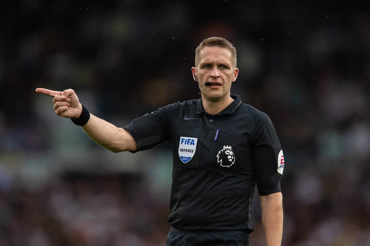 LEEDS, ENGLAND - Sunday, September 12, 2021: Referee Craig Pawson during the FA Premier League match between Leeds United FC and Liverpool FC at Elland Road. Liverpool won 3-0. (Pic by David Rawcliffe/Propaganda)